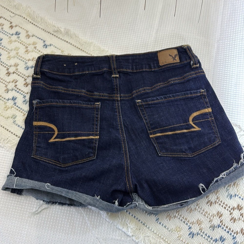 American Eagle Outfitters Dark Blue Denim Shorts Women's Size 4 Super Stretch